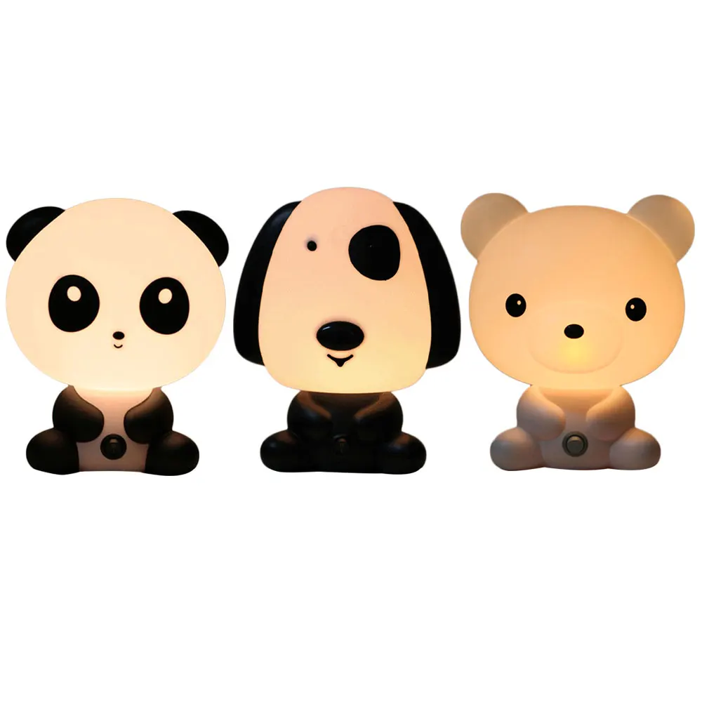 Светодиодный светильник в виде милой мультяшной панды собаки медведя