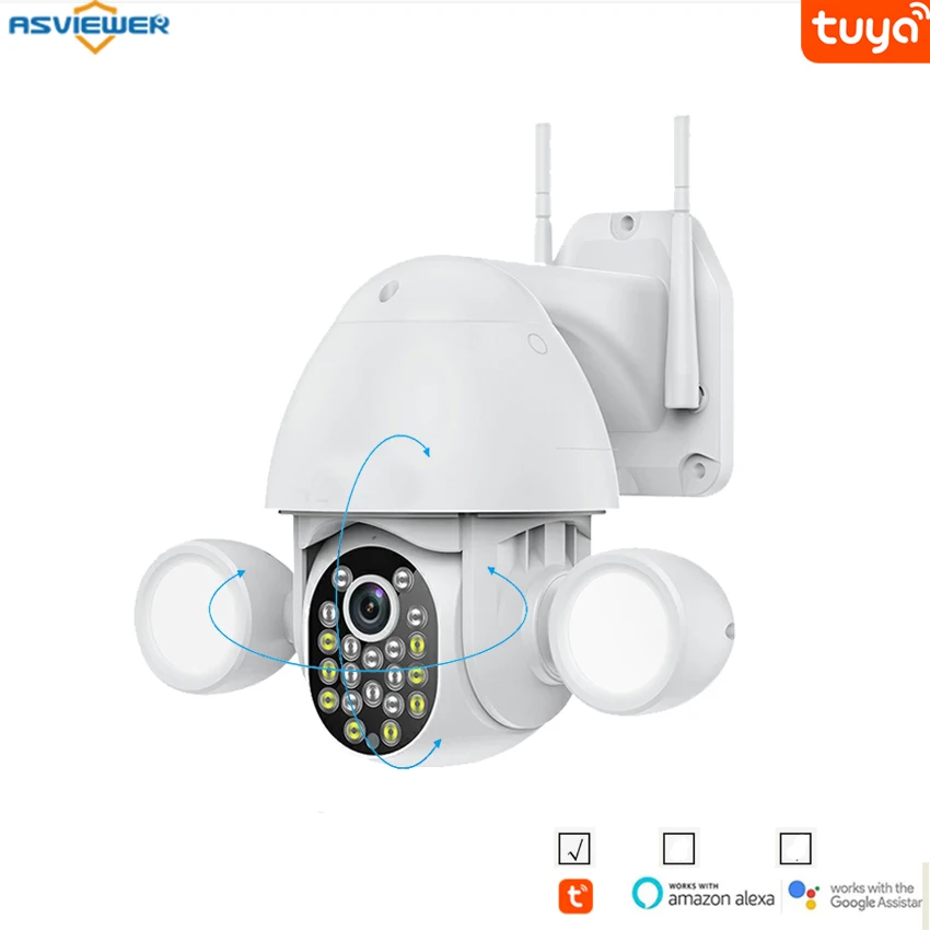 

Smart Lighting Camera Tuya Flood Light Humanoid Trigger PTZ Wifi IP AI Auto Tracking Audio 3MP Security CCTV Vedio Surveillance
