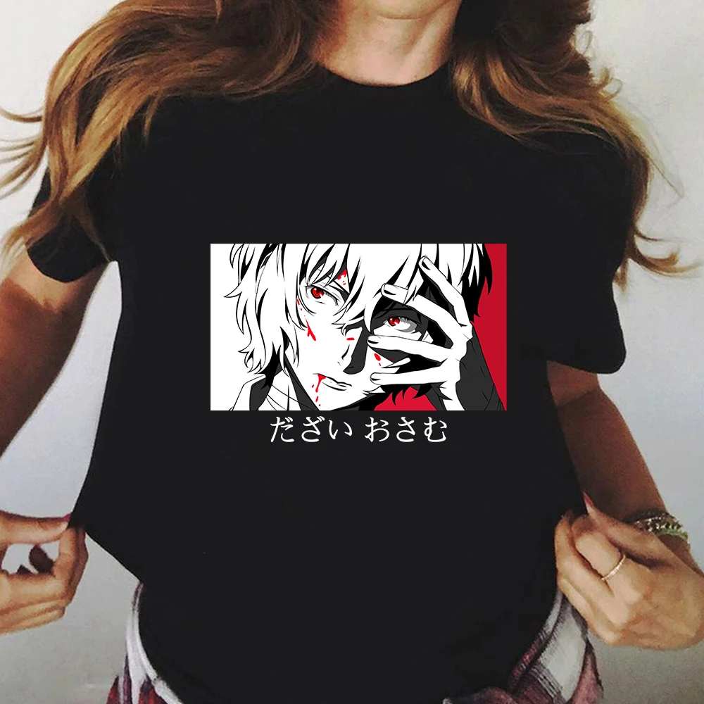 

Bungo Stray Dogs Suumer Women T Shirt dazai osamu Printing T-shirt Casual Loose Short Sleeve O Neck Tops
