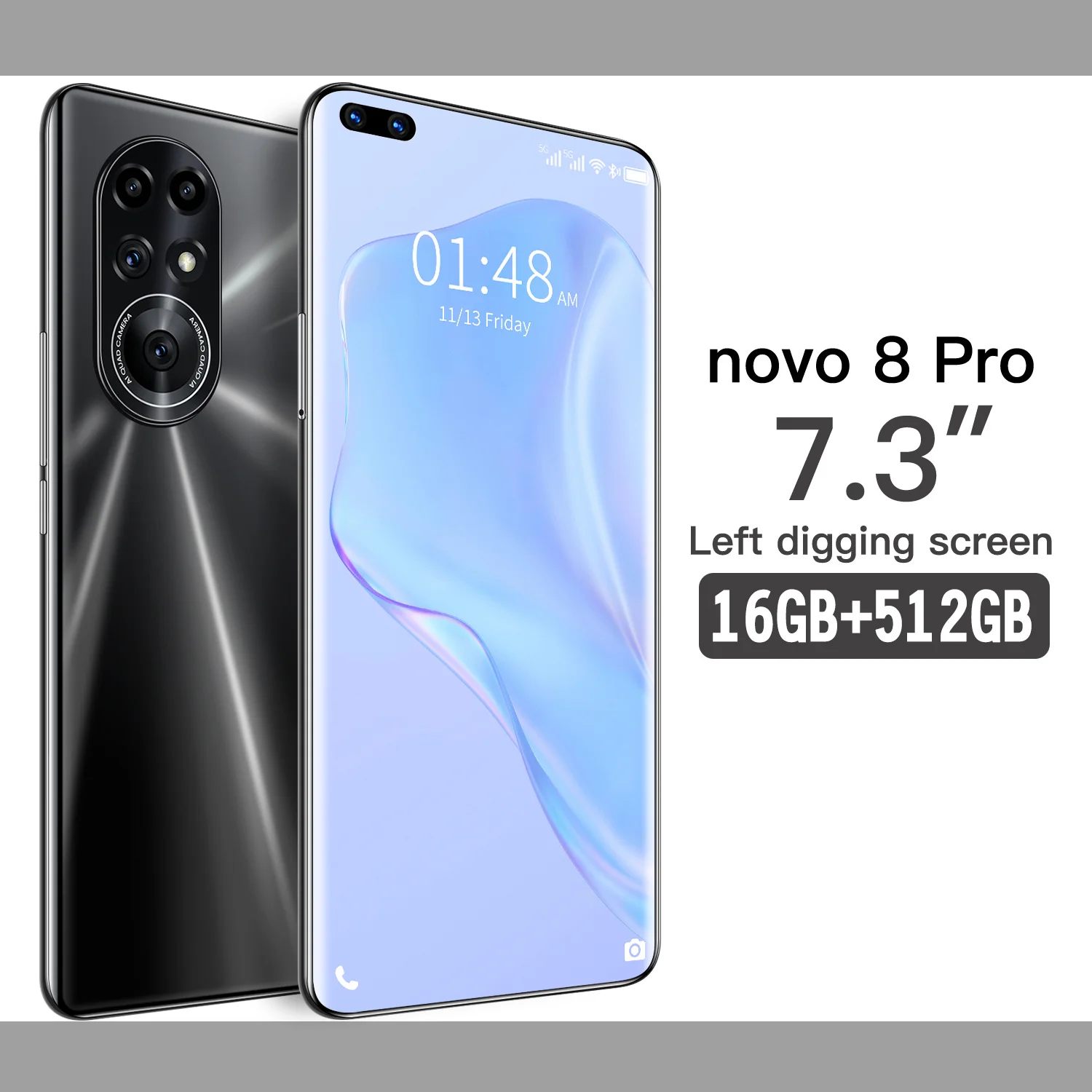 Смартфон Novo8 Pro 6 9 дюйма 16 + 512 ГБ 32 64 мп 6800 мАч|Защитные стёкла и плёнки для