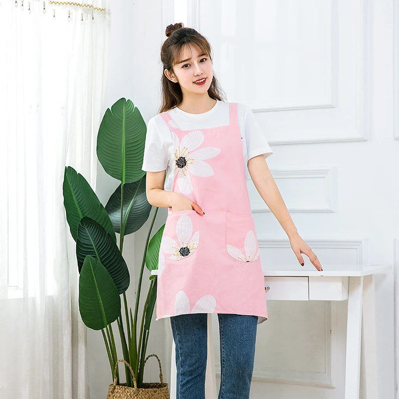 Небольшой свежий кухонный фартук для маникюра Кофейня комбинезон