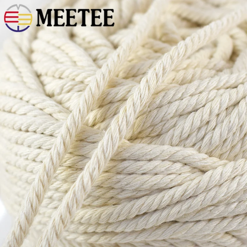 Meetee 4mm X100m Natural Cotton Macrame Cord Beige Rope DIY Wall Hanging Plant Hanger Craft Home Textile Deco Accessories AP266|Шнуры| |