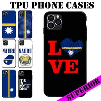 for redmi 5 6 7 8 t 9 a s2 note 10 pro plus 5g nauru flag coat of arms text theme soft tpu phone back cases
