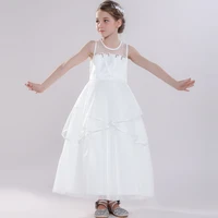 luxury white long flower girl princess dresses teenage pageant event first communion holy formal frocks evening party ball gowns