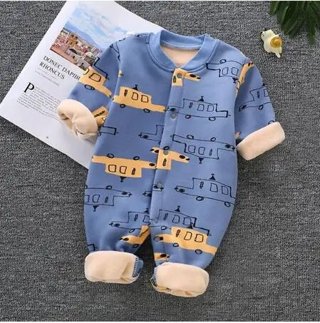 Детские комбинезоны для новорожденных Хлопковые теплые Осенние Комбинезоны с