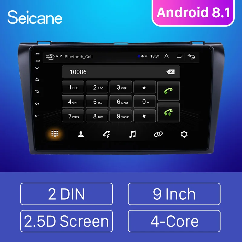 Seicane для 2004-2009 Mazda 3 Android 8,1 автомобильный стерео gps головное устройство проигрывателя 2Din поддержка gps Wifi FM SWC камера заднего вида DVR OBDII