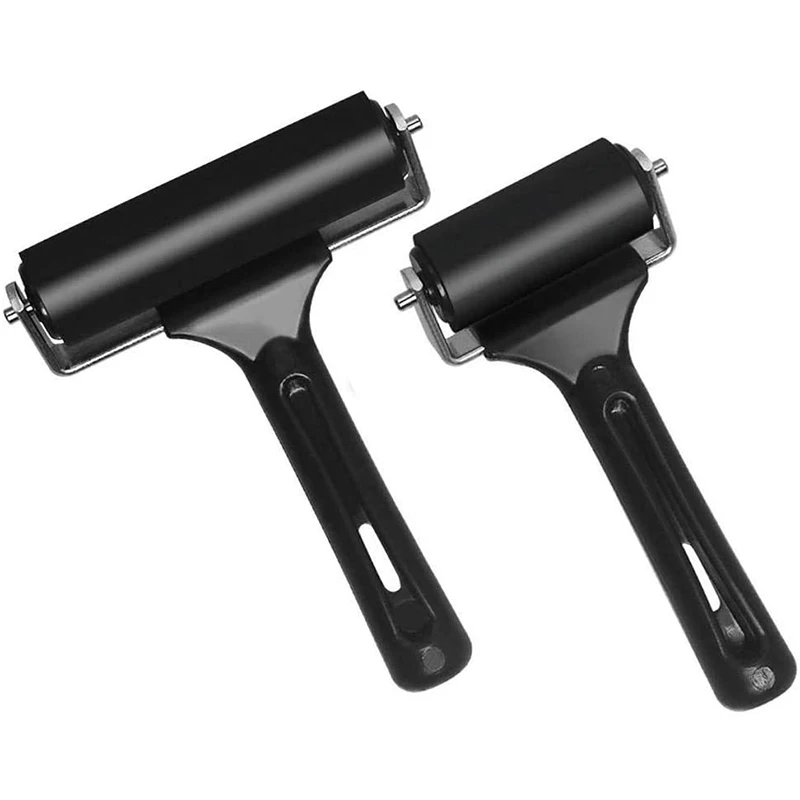 

Резиновый ролик, набор из 2 (6 и 10 см), чернильный ролик, идеально подходит для печати, обоев, штамповки блочной печати