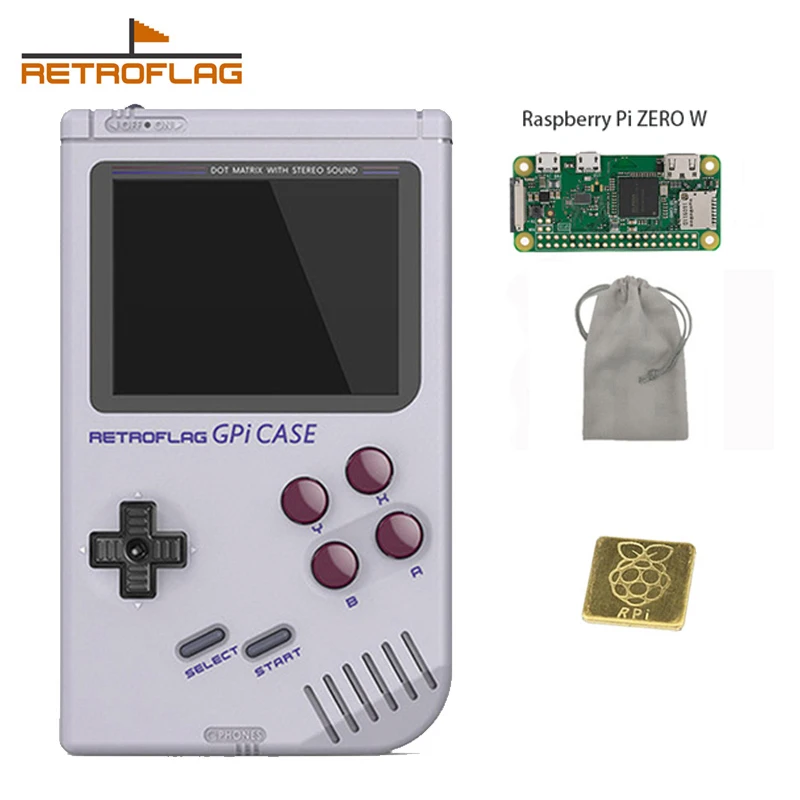 Комплект чехлов Retroflag GPi с радиатором для Raspberry Pi Zero и W безопасным отключением