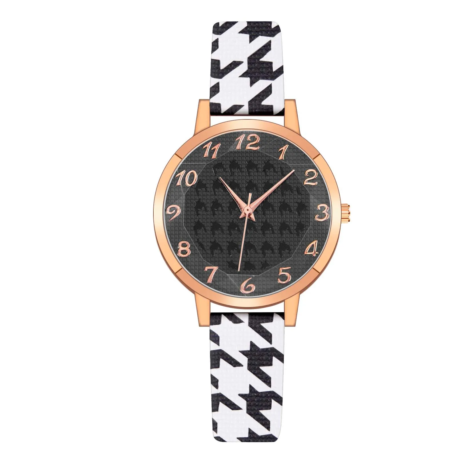 

Fashionable Design Quartz Watch Ladies Elegant Belt Watch Analog Arabic Digital Quartz Watch Imitation Leather Belt Watch