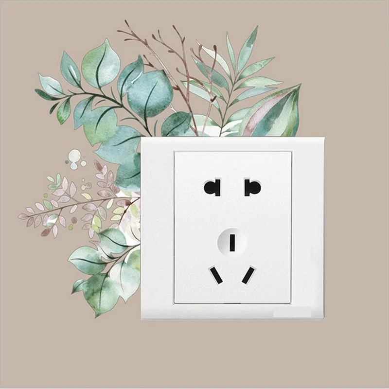 

Съемные настенные наклейки HANDANWEIRAN зелёные цветы листья