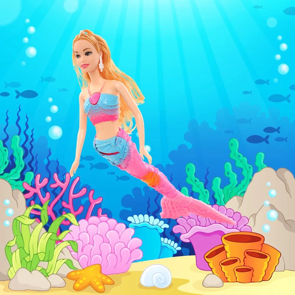 

Fashion Pink Kids Toys for Girls 11.5 inch Mermaid Doll Cheap Kawaii Toy for Barbie Dolls Best Birthday Gift Present for Child