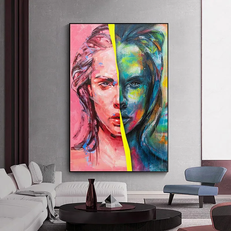 

Istraille's Colorful woman canvas painting Wall Art Canvas Paintings Art Canvas Posters Prints Modern Decorative Wall Pictures