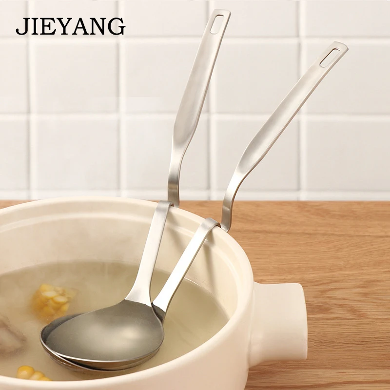 Прочная портативная большая ложка может висеть из нержавеющей стали