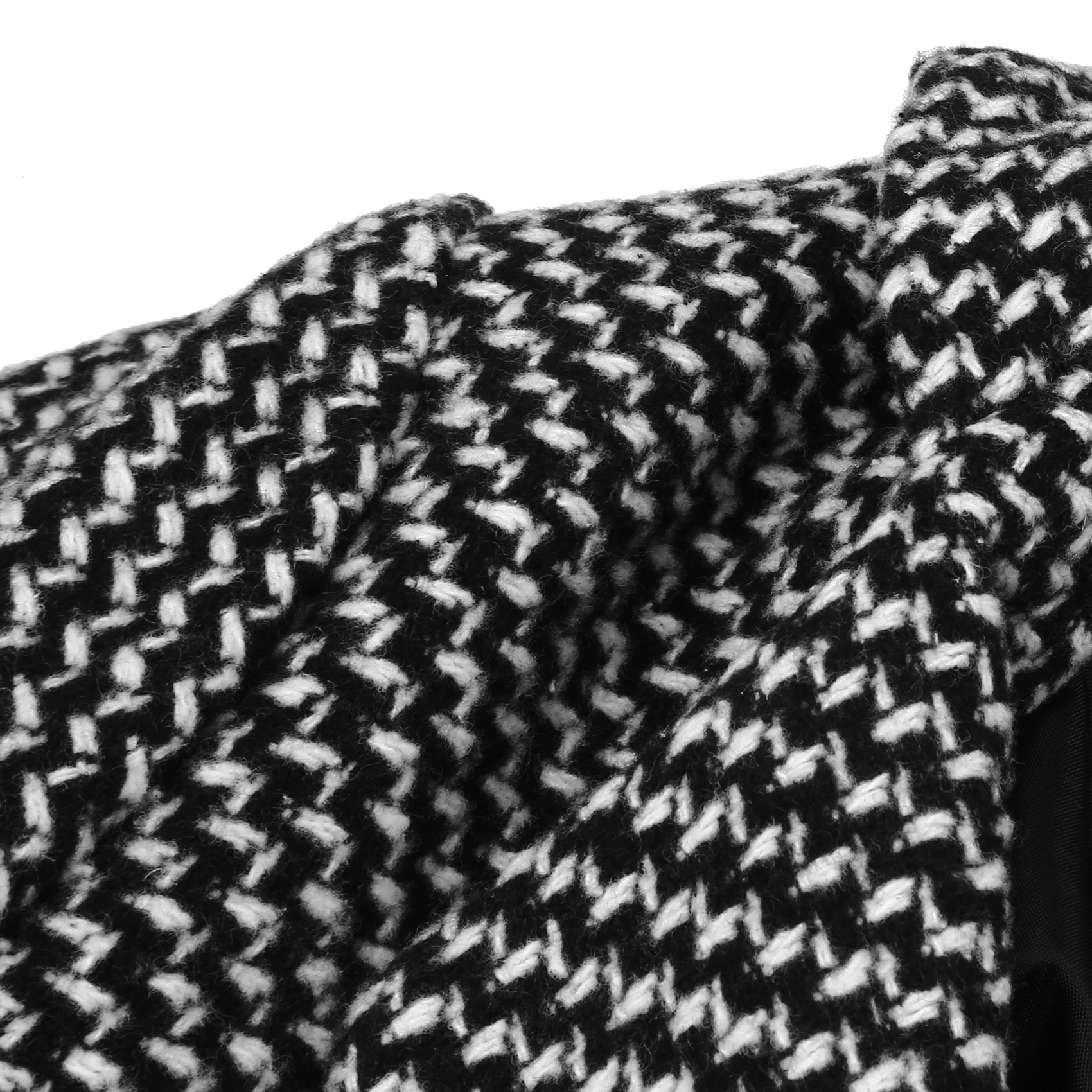 Женское зимнее пальто из смесовой хлопковой ткани с рисунком гусиные лапки