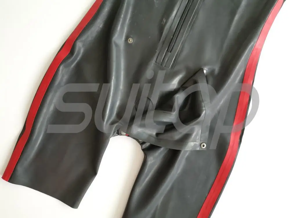 Мужская мода sheathy латексная одежда Майо с задней застежкой спереди молния до