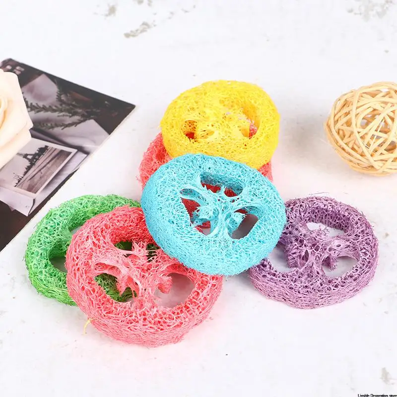 

6 шт., новый продукт, Loofah жевательные игрушки для попугая Luffa, кусочки в форме птицы, жевательные игрушки, семейная клетка для попугаев, игрушк...