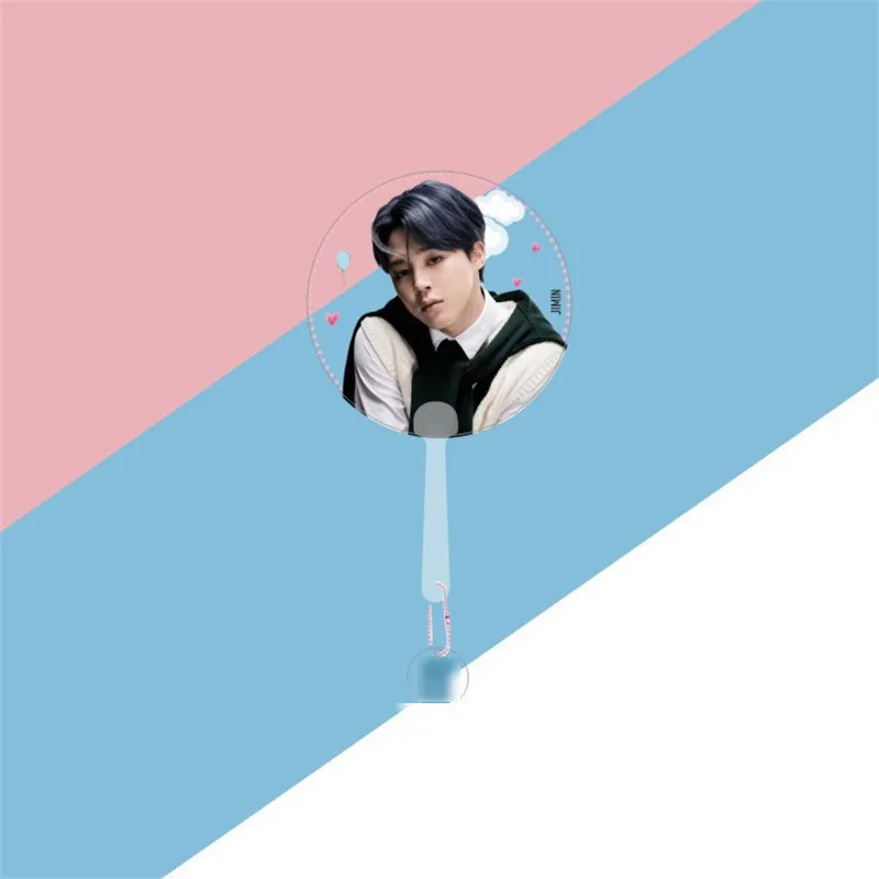 

New Kpop BANGTAN BOYS Map Soul 7 Handmade Small Creative Round Fans PVC Fans Gift 18CM Lovely Design Top Quality With Pendant
