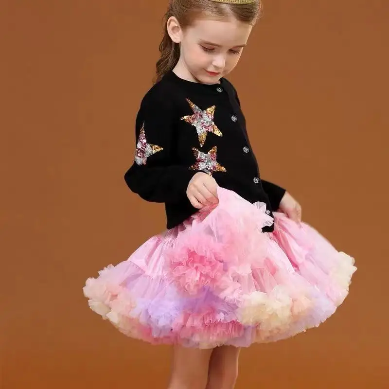

Kids Girl TUTU Skirts Beautiful Party Birthday Dress Mother Daughter Matching Clothes Autumn Dresses Princess Tulle Skirt