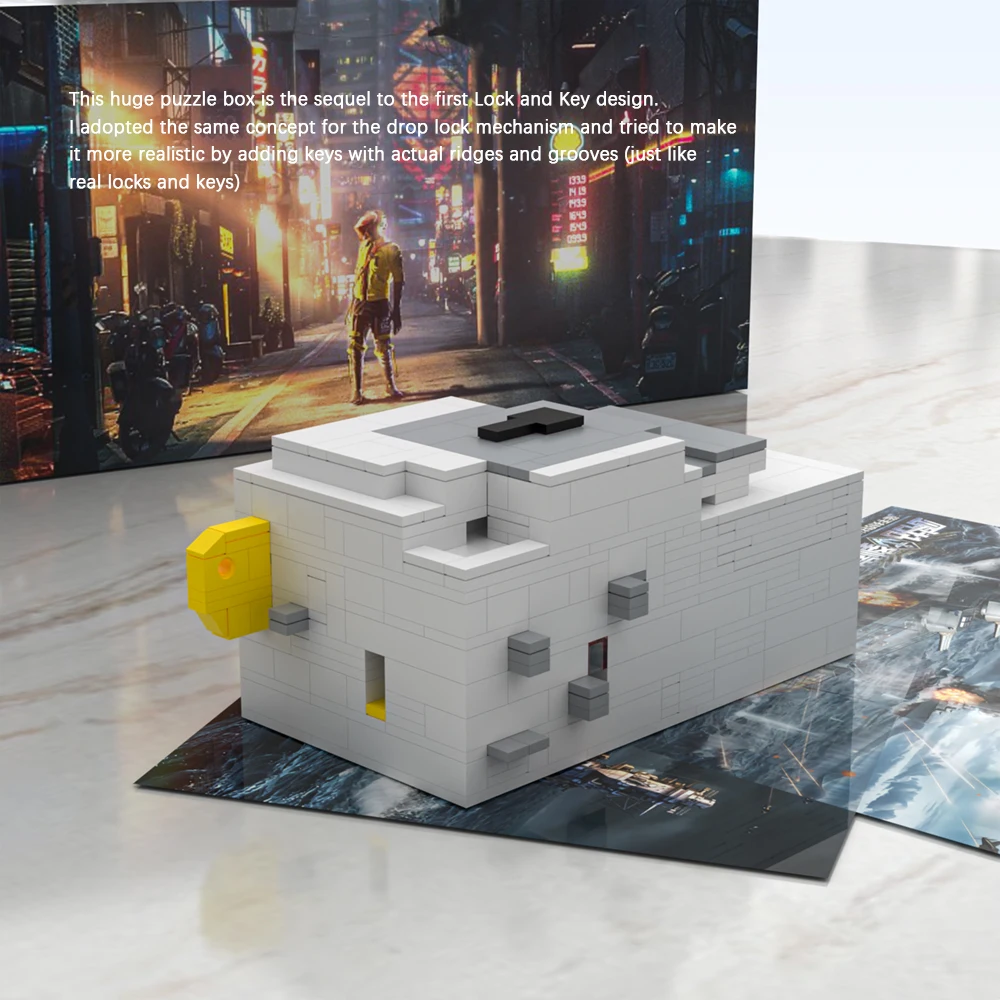 

MOC Puzzle Box "Lock and Key 2" Decryption Case Building Blocks Set Puzzle Intelligence Lock Harder Bricks Toy For Children Gift