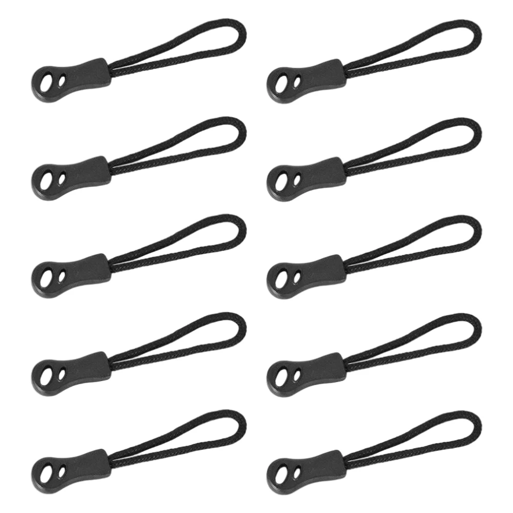 

10PCS Zipper Pull Zip Handle Injection Zipper Pulls Cord Ends Strap Replacement Tab Tactical Backpack Bag DIY Rope Accessories