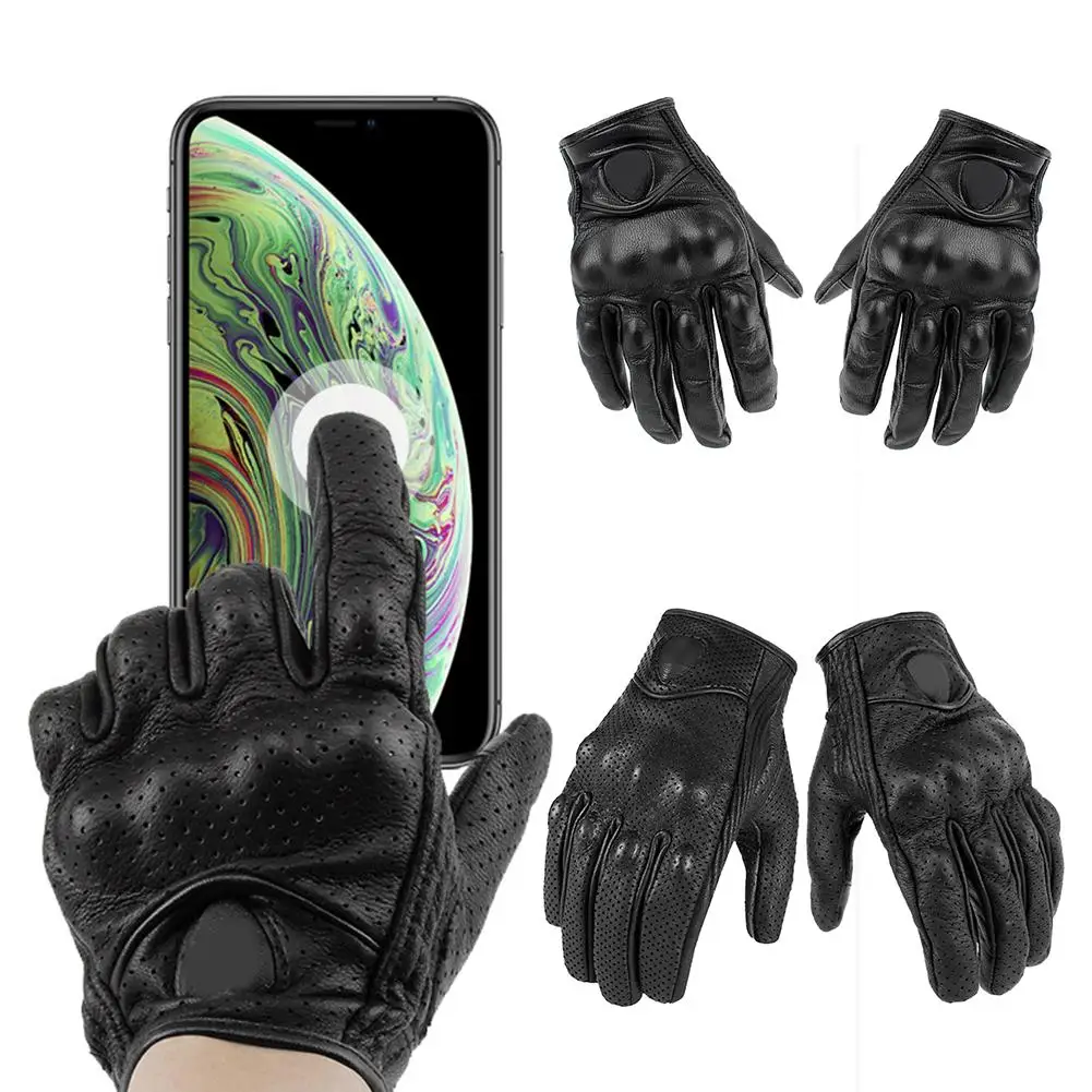 

Men Full Finger Solid/Hollow Touch Screen Motorcycle Racing Bike Cycling Gloves