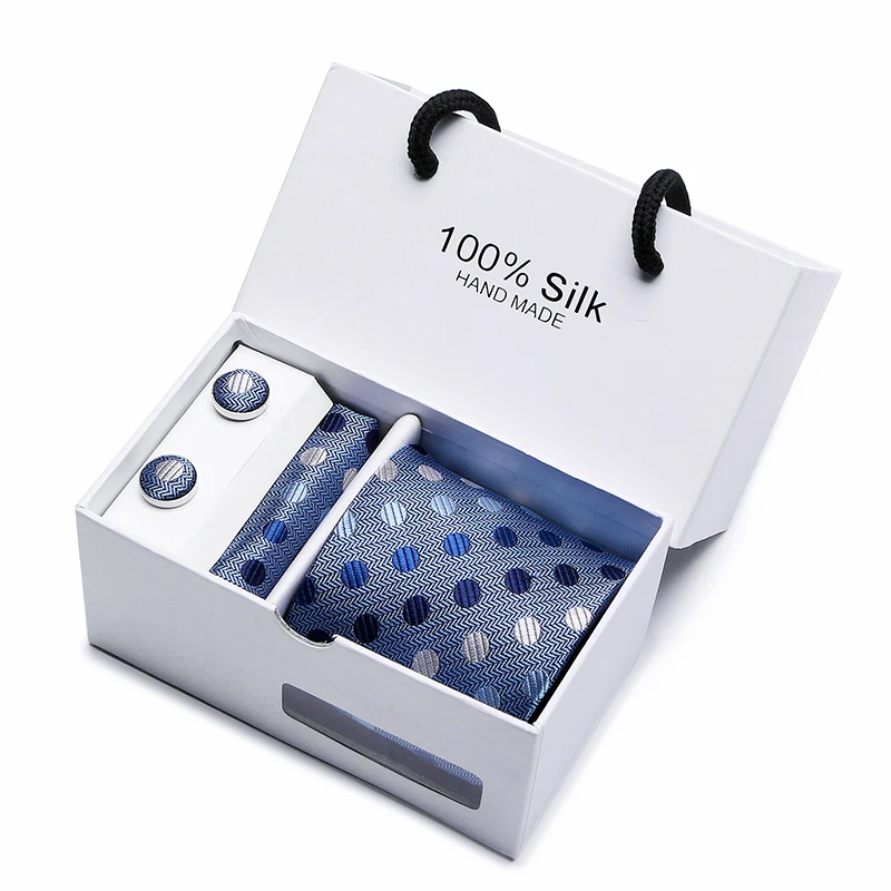 

red striped Men Tie Set New Designers Fashion Floral Ties for Men Red Jacquare Woven Men's Necktie 7.5 cm Gravatas Casual Tie