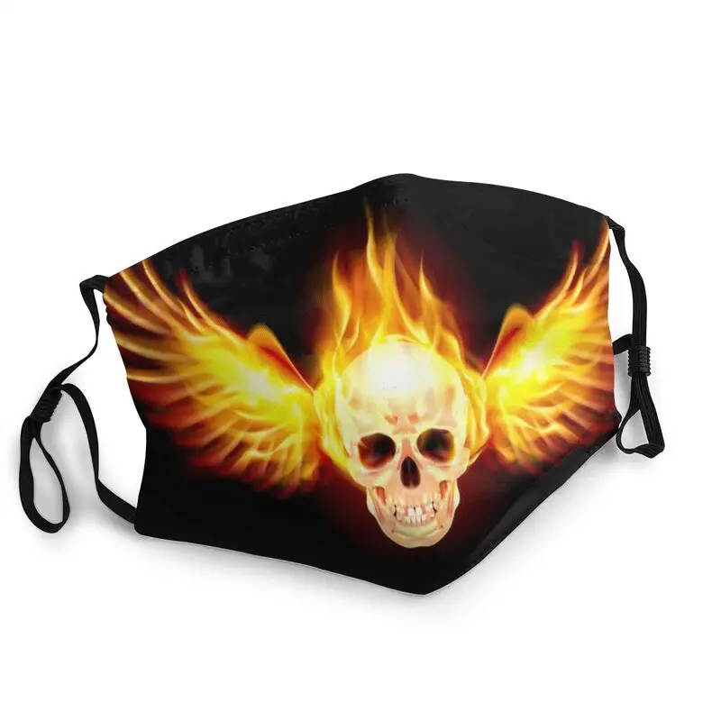 

Skull Wing Fire Mask Dustproof Breathable Horror Face Mask Protection Cover Unisex Adult Respirator Mouth Muffle