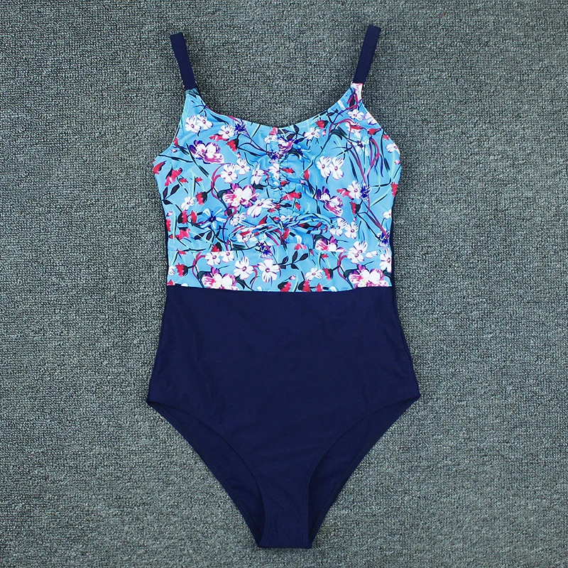 One Piece Swimwear Women 2021 New Floral Print Bathing Suit Sexy Swimsuit Swimming For Female Monokini Bodysuit Summer XL Party | Спорт и