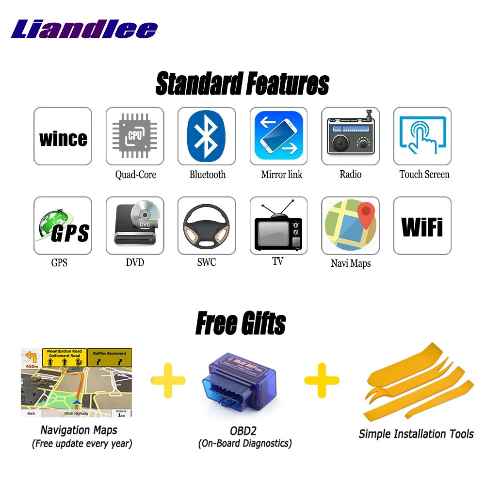 

Liandlee For Lexus ES250 2012~2015 Wince Car Radio CD DVD Player GPS Navi Navigation Maps Camera OBD TV Screen Media