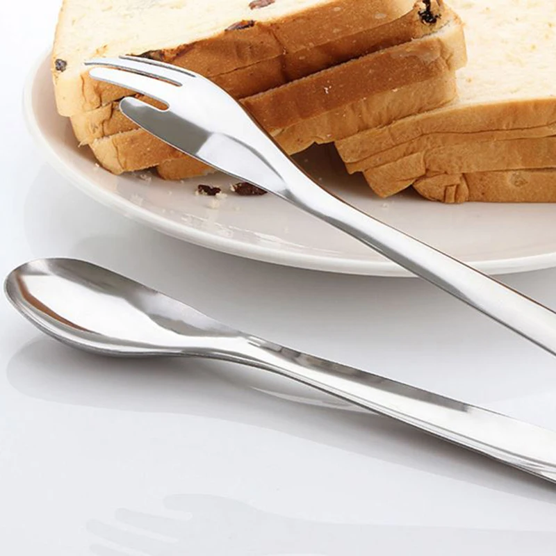 Серебряный нержавеющая сталь еда зажим для хлеба буфет с ложкой салат выпечка