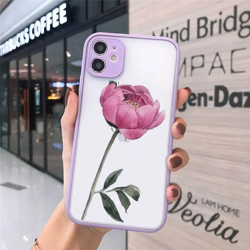 

Beautiful Flower Florals art pattern Phone Cases matte transparent For iphone 7 8 11 12 plus mini x xs xr pro max cover