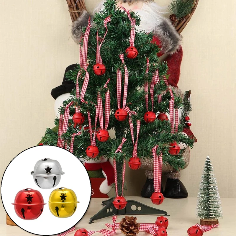 

10/1pcs Gold Plated Bells Ornaments Trumpet Mini Jingle Bells for DIY Handmade Crafts Pet Hanging Party Wedding Christmas Decor