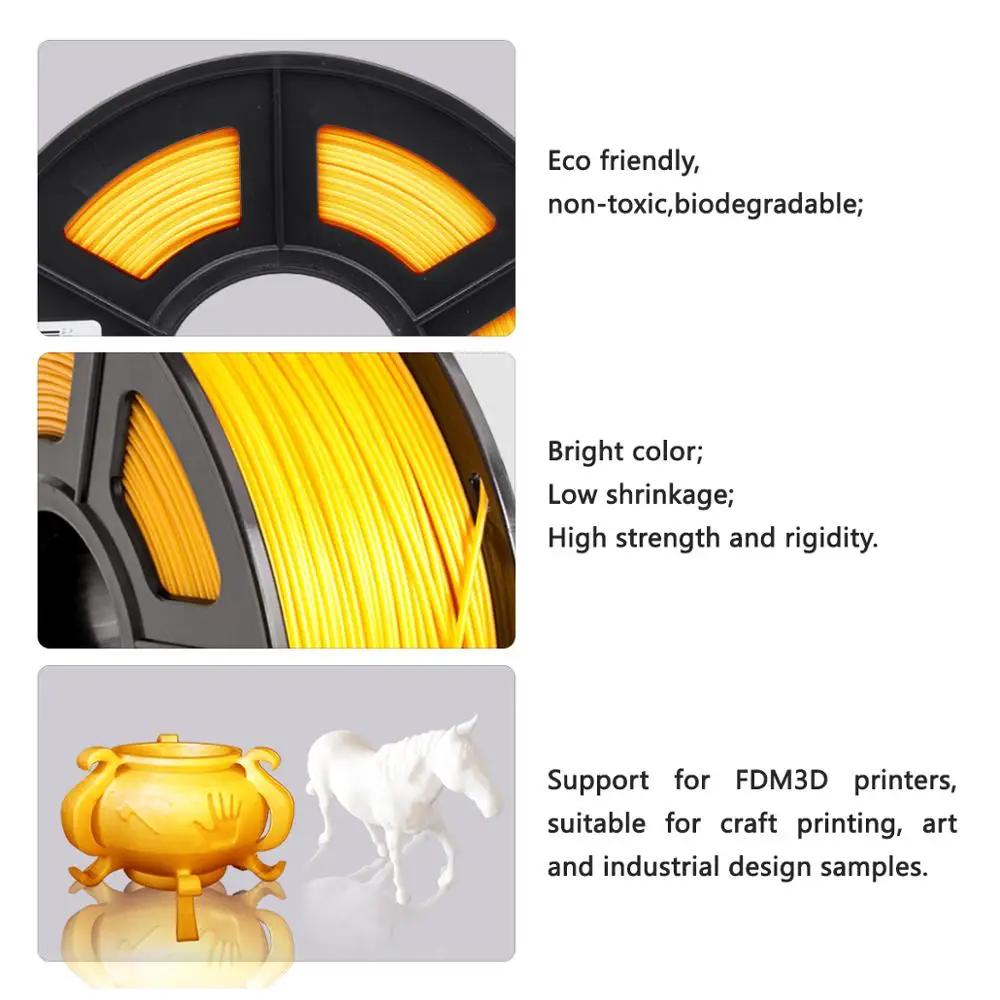 Sunlu 3D Printer Filament PLA 100% no bubble 1.75mm 1KG with Spool Gold with competitive advantages стержни для 3д ручки