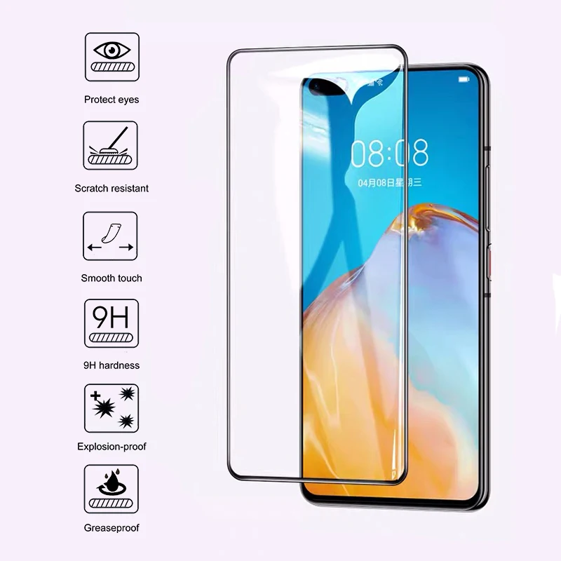 Полноэкранное Защитное стекло для Huawei P40 P30 P20 Mate 20 Lite 20x закаленное Pro E Film P