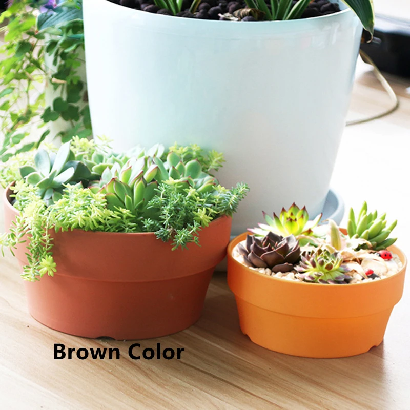 2pcs Brown L 2 шт круглые полые суккулентные цветочные горшки для растений садовые цветы горшки товары для украшения дома - Цвет: 2pcs Brown L