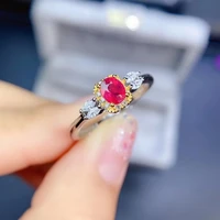 meibapj natural new burning ruby gemstone fashion ring for women real 925 sterling silver fine wedding jewelry