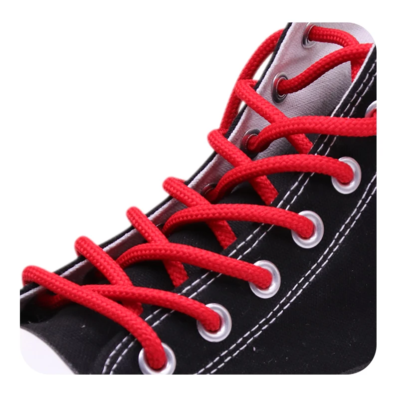 

Weiou Laces 5MM Diameter Round Colorful Solid Polyester Shoe Laces Non Fading All-Match Valentine's Sneaker Bootlaces
