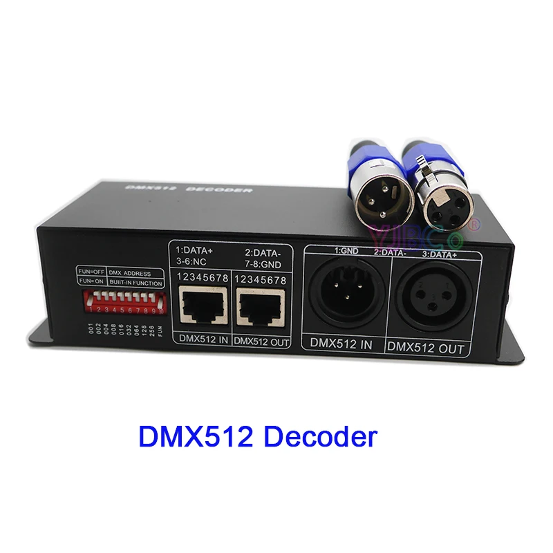 DC 12V-24V 3 Channel DMX Decorder LED Controller for RGB 5050 3528 LED Strip Light