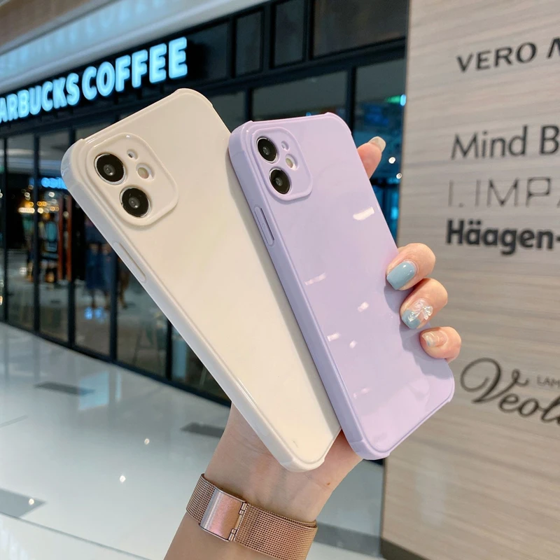 

Candy Color Camera Protection Bumper Phone Case For iPhone 12 11 Pro Max X XR XS Max 7 8 Plus 12 Pro Silicone Soft Back Cover