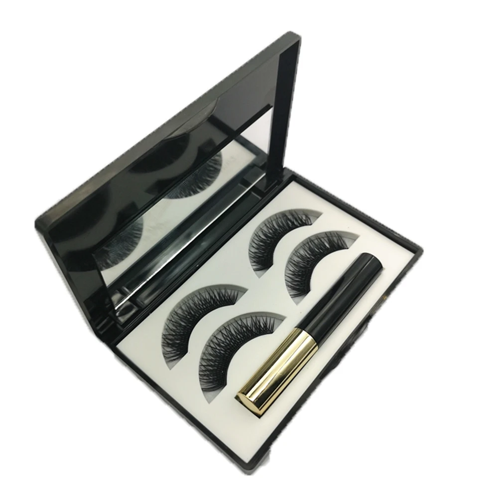 Shine-Tale 3D Magnetic False Eyelashes Set Long Lashes Synthetic Fiber Magnet Eyeliner Kit |
