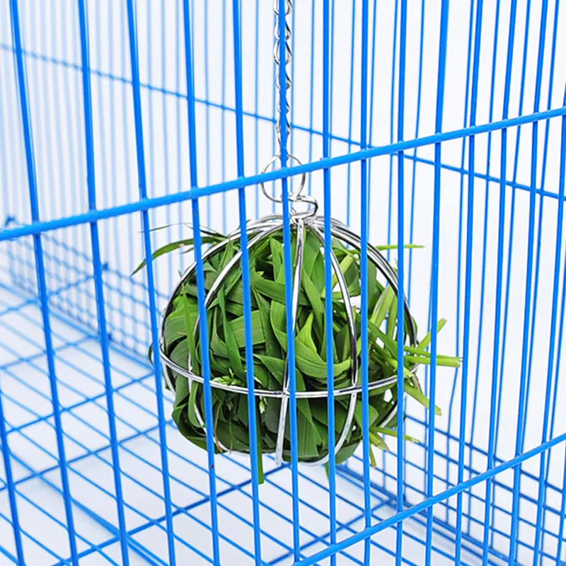 

1PC 2021 New Feeding Hanging Round Sphere Feed Straw Ball Stainless Steel Pet Rabbits Toys Straw Rack Ball Straw Rack Rabbit