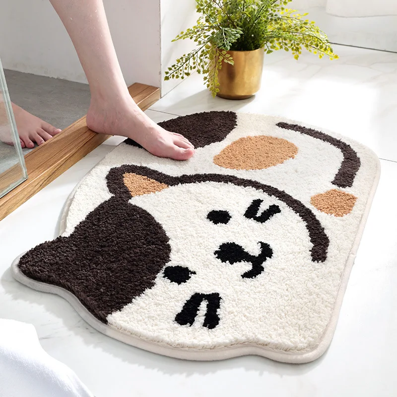 3D Lovely Cat printed Rug NonSlip Antiskid Bathroom Mat Animal Print Toilet Carpet 45*65cm Machine washable |