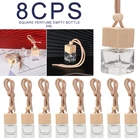 Пустой Автомобильный подвесной флакон для духов, 8 шт., 8 мл, освежитель воздуха, стеклянный контейнер, декоративное украшение, подвеска