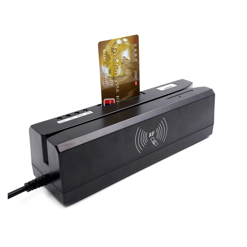 Дешевый USB Все в одном с треком 1/2/3 считыватель карт магнитной полосой RFID/IC/PSAM и