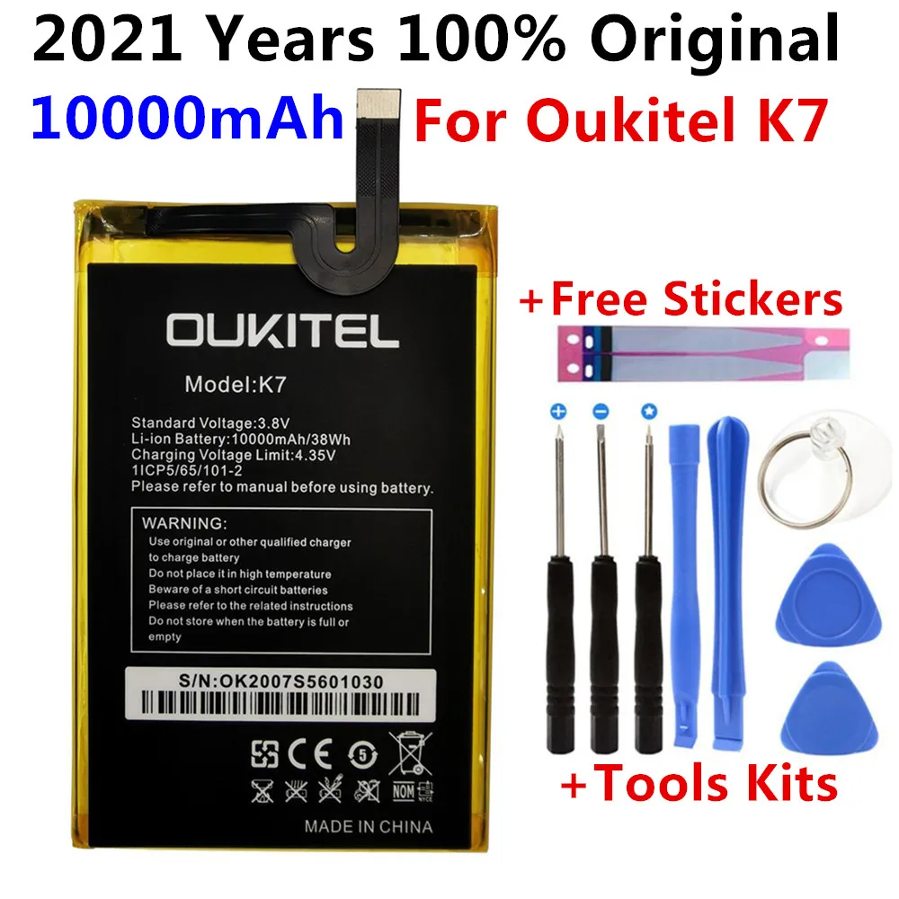 

100% Original 10000mAh Battery Replacement High Quality For Oukitel K7 Smart Phone Bateria Batteries+Tools