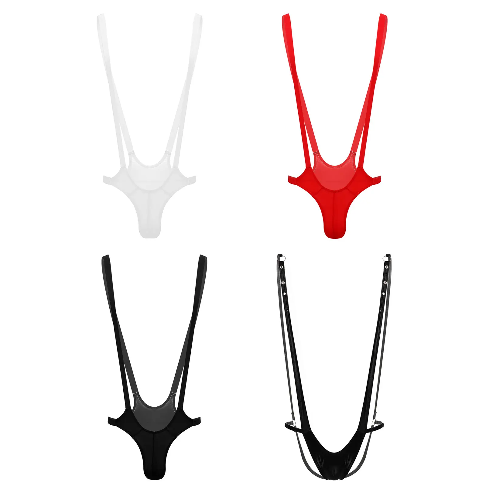 Мужское цельное сексуальное нижнее белье боди эластичная лакированная кожа