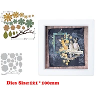 new metal autumn tattered floral blooms plants cutting dies for 2021 scrapbooking flower branch tree stencils card making