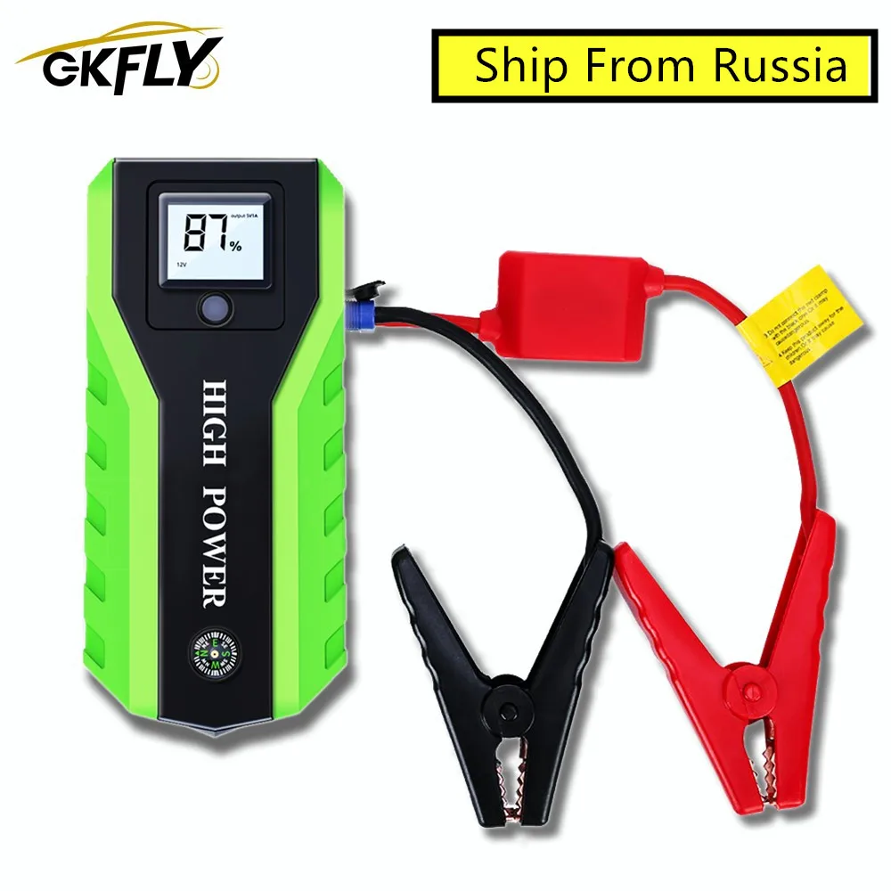 

GKFLY Portable Car Battery Jump Starter 12V Emergency Starting Device Car Booster Jump Starter For Car Battery Buster Cable