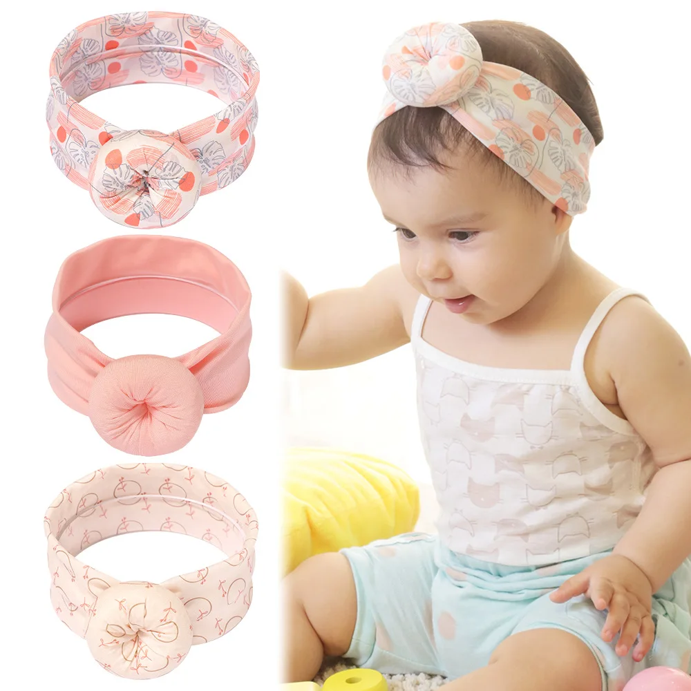 Solid Color Soft Nylon Elastic Baby Headband Bows Knotted Newborn Baby Girl Headbands Hair Accessories Girls Haarband