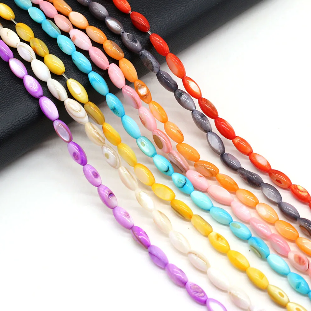 

Натуральные пресноводные разноцветные бусины в форме ракушки изысканные бусины в форме риса для изготовления ювелирных изделий «сделай са...